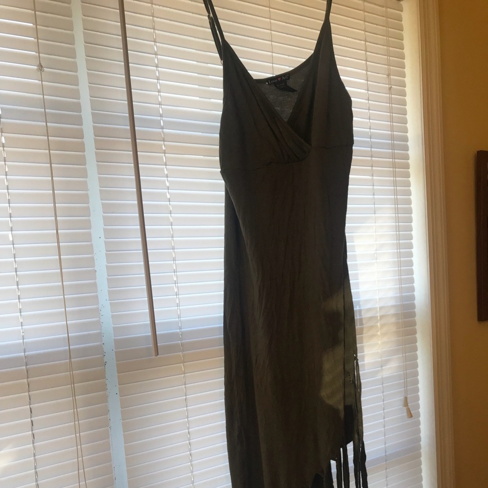 Olive Green Fringe Dress, $4 or OBO